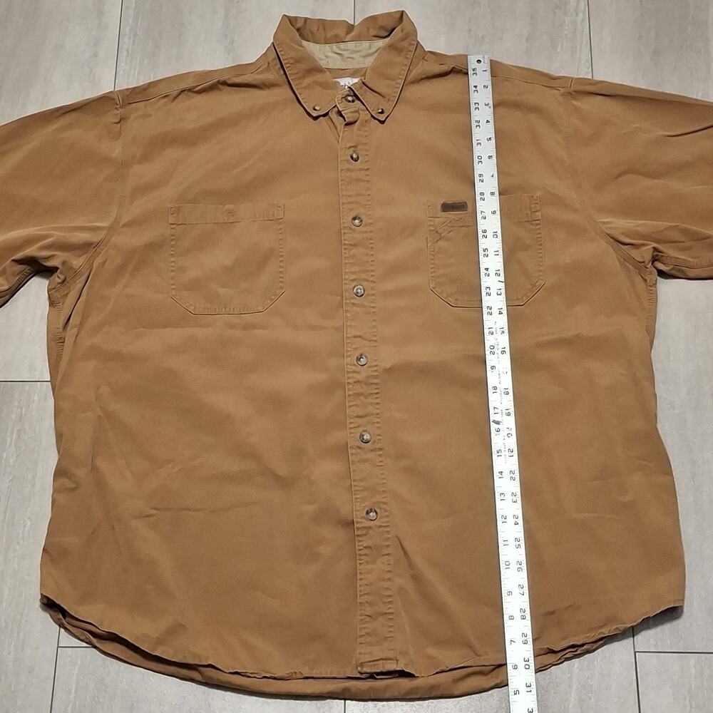Carhartt Canvas Tradesman Shirt Mens 2XL Brown Short Sleeve Work S133 - Picture 3 of 8